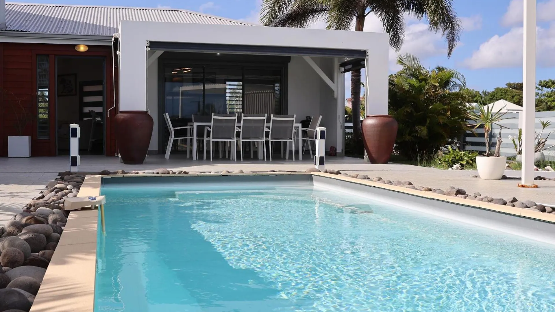 Villa Aux Orchidees - 3 Chambres Piscine Vue Mer - Salon Climatisee 圣安尼