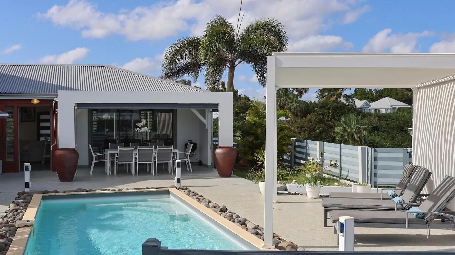 Villa Aux Orchidees - 3 Chambres Piscine Vue Mer - Salon Climatisee 圣安尼