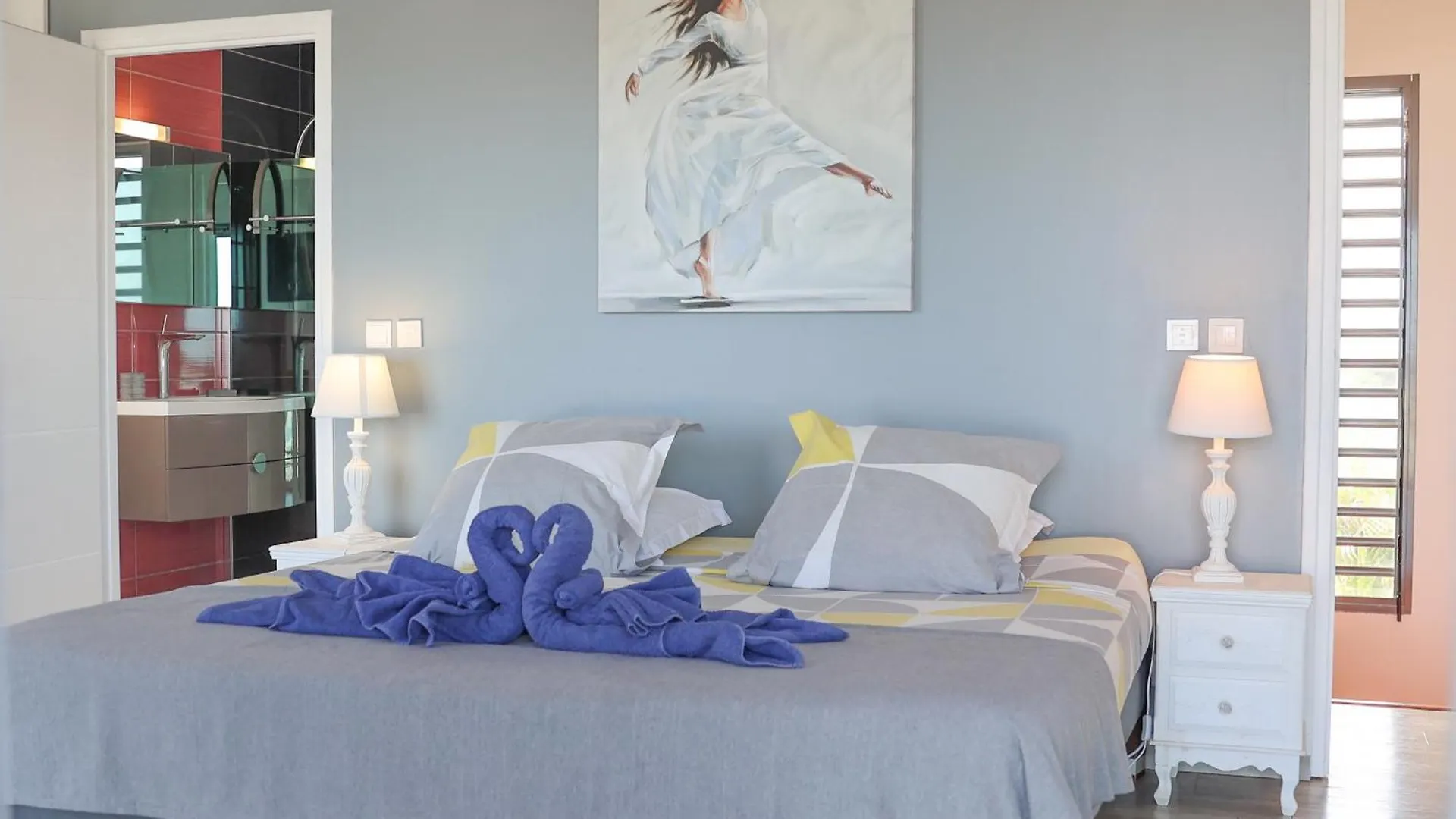 Villa Aux Orchidees - 3 Chambres Piscine Vue Mer - Salon Climatisee 圣安尼